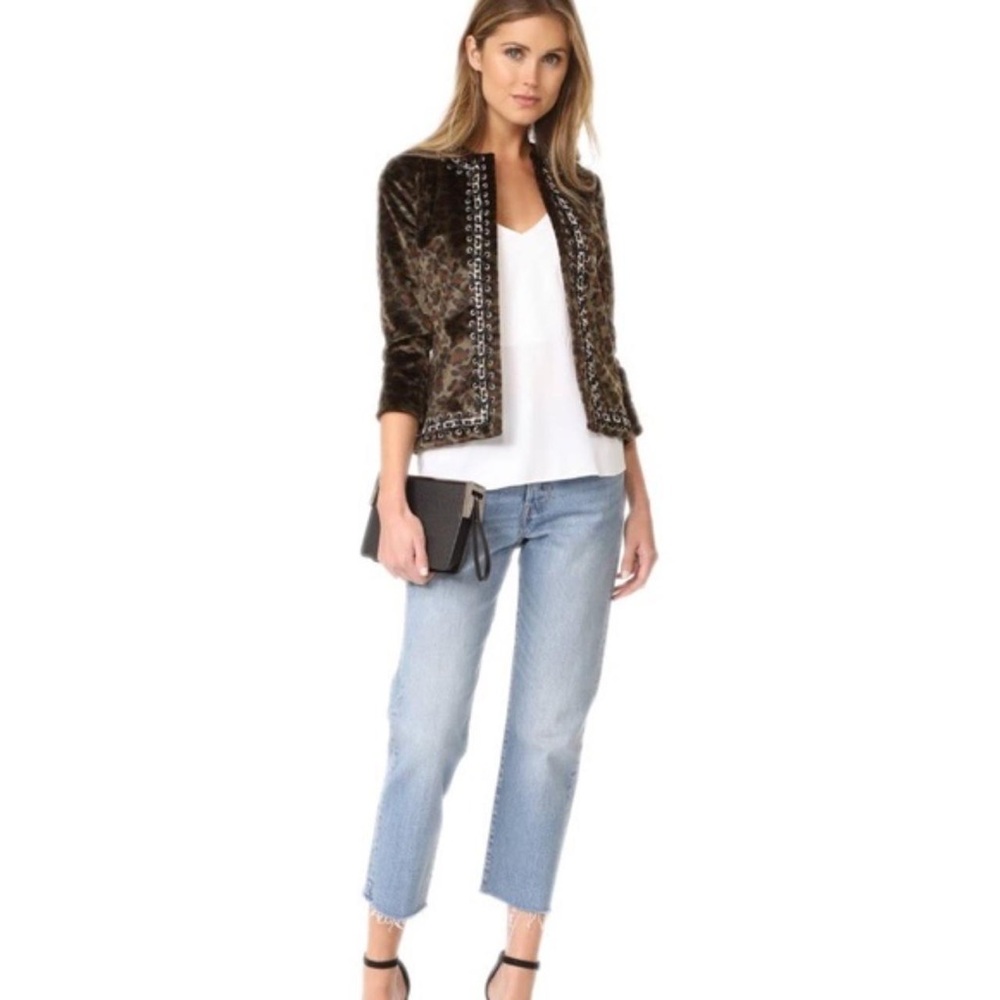 L'AGENCE le Cheval Leopard Print Jacket